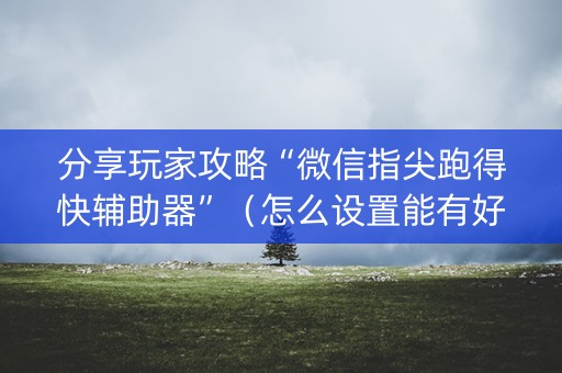 分享玩家攻略“微信指尖跑得快辅助器”（怎么设置能有好牌)