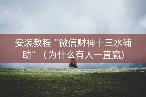 安装教程“微信财神十三水辅助”（为什么有人一直赢)