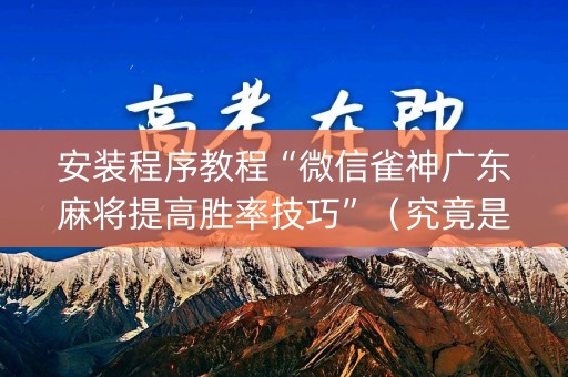 安装程序教程“微信雀神广东麻将提高胜率技巧”（究竟是不是有挂)