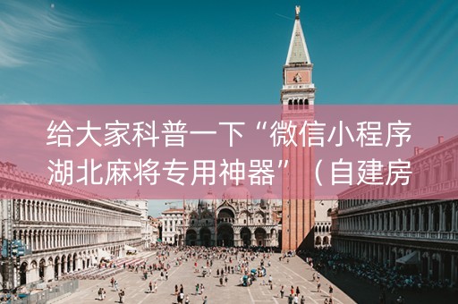 给大家科普一下“微信小程序湖北麻将专用神器”（自建房怎么拿好牌)