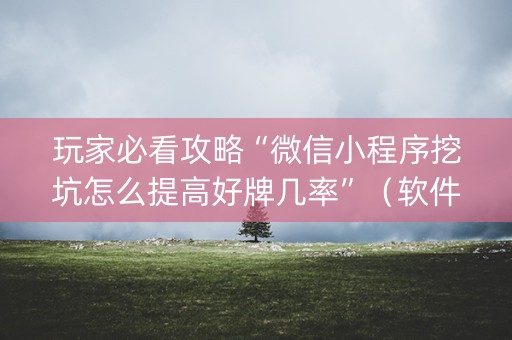 玩家必看攻略“微信小程序挖坑怎么提高好牌几率”（软件出售)