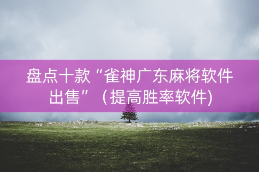 盘点十款“雀神广东麻将软件出售”（提高胜率软件)