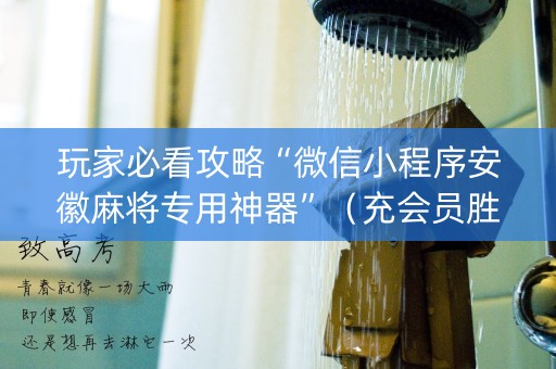 玩家必看攻略“微信小程序安徽麻将专用神器”（充会员胜率高)