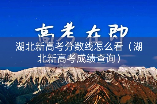 湖北新高考分数线怎么看（湖北新高考成绩查询）