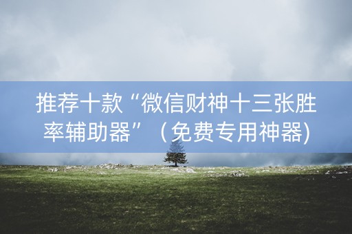 推荐十款“微信财神十三张胜率辅助器”（免费专用神器)