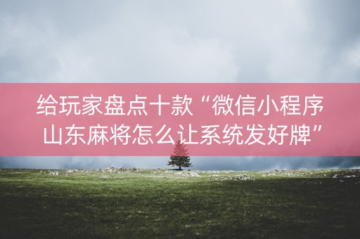 给玩家盘点十款“微信小程序山东麻将怎么让系统发好牌”（提高胜率软件)