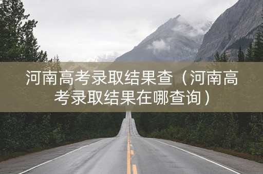 河南高考录取结果查（河南高考录取结果在哪查询）