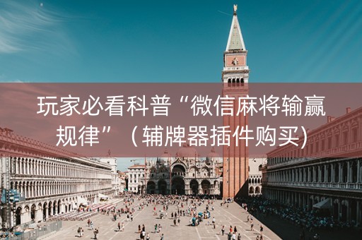 玩家必看科普“微信麻将输赢规律”（辅牌器插件购买)