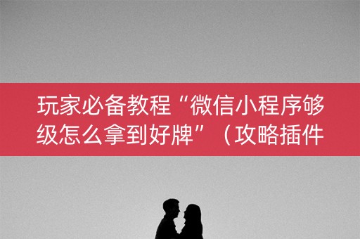 玩家必备教程“微信小程序够级怎么拿到好牌”（攻略插件)