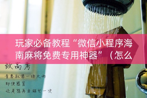 玩家必备教程“微信小程序海南麻将免费专用神器”（怎么控制输赢)
