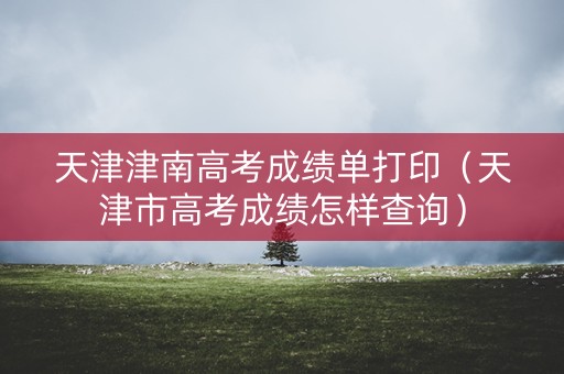 天津津南高考成绩单打印（天津市高考成绩怎样查询）