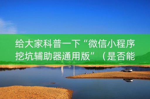 给大家科普一下“微信小程序挖坑辅助器通用版”（是否能开挂)