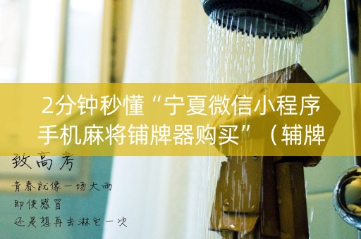 2分钟秒懂“宁夏微信小程序手机麻将铺牌器购买”（辅牌器插件购买)