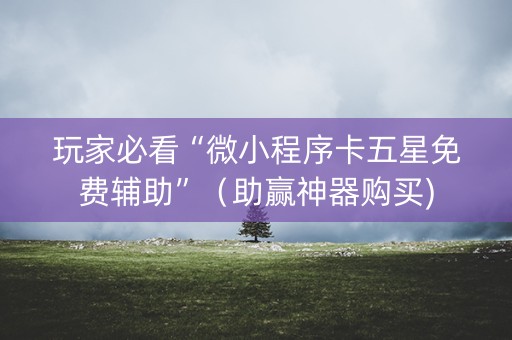 玩家必看“微小程序卡五星免费辅助”（助赢神器购买)