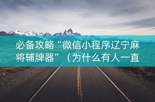 必备攻略“微信小程序辽宁麻将辅牌器”（为什么有人一直赢)