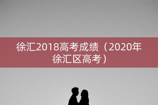 徐汇2018高考成绩（2020年徐汇区高考）