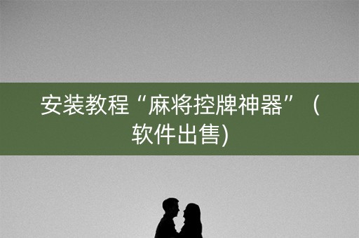 安装教程“麻将控牌神器”（软件出售)
