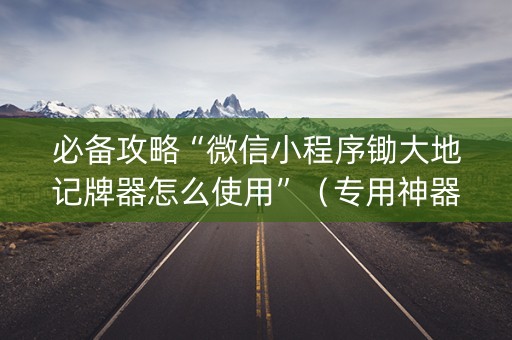 必备攻略“微信小程序锄大地记牌器怎么使用”（专用神器下载)