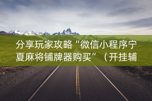 分享玩家攻略“微信小程序宁夏麻将铺牌器购买”（开挂辅助脚本)
