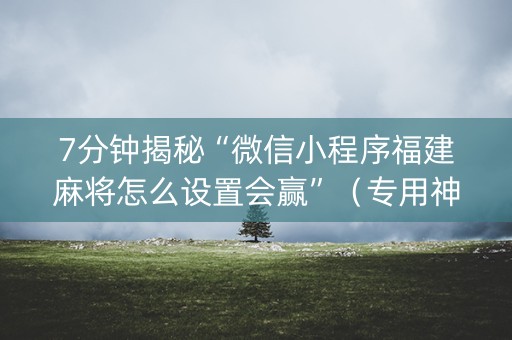 7分钟揭秘“微信小程序福建麻将怎么设置会赢”（专用神器)