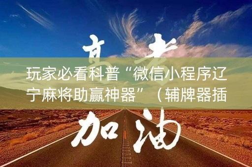 玩家必看科普“微信小程序辽宁麻将助赢神器”（辅牌器插件购买)
