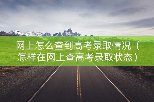 网上怎么查到高考录取情况（怎样在网上查高考录取状态）