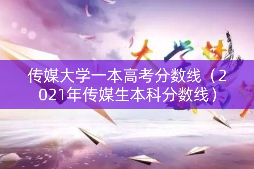 传媒大学一本高考分数线（2021年传媒生本科分数线）