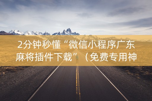 2分钟秒懂“微信小程序广东麻将插件下载”（免费专用神器)