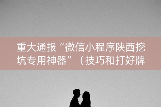 重大通报“微信小程序陕西挖坑专用神器”（技巧和打好牌方法)