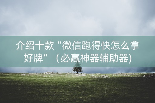 介绍十款“微信跑得快怎么拿好牌”（必赢神器辅助器)
