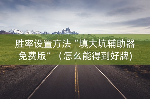 胜率设置方法“填大坑辅助器免费版”（怎么能得到好牌)