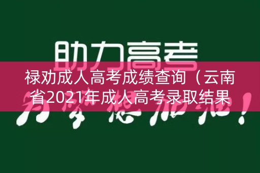 禄劝成人高考成绩查询（云南省2021年成人高考录取结果查询）