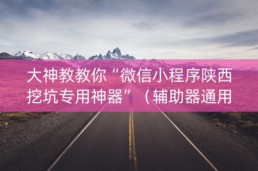 大神教教你“微信小程序陕西挖坑专用神器”（辅助器通用版)