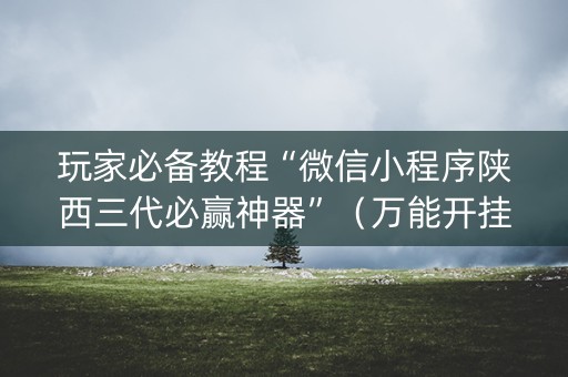 玩家必备教程“微信小程序陕西三代必赢神器”（万能开挂器)