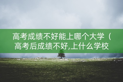 高考成绩不好能上哪个大学（高考后成绩不好,上什么学校）