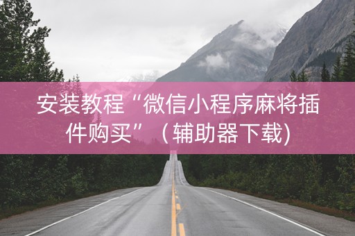 安装教程“微信小程序麻将插件购买”（辅助器下载)