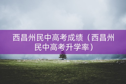 西昌州民中高考成绩（西昌州民中高考升学率）