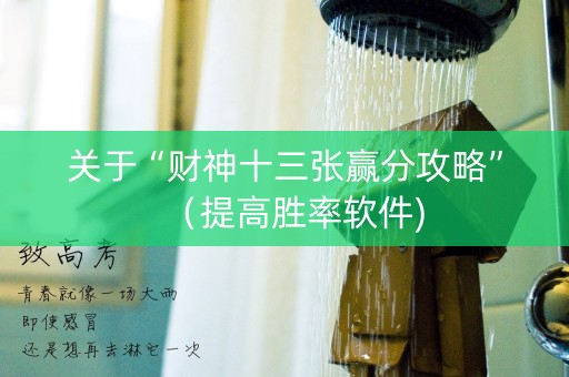 关于“财神十三张赢分攻略”（提高胜率软件)