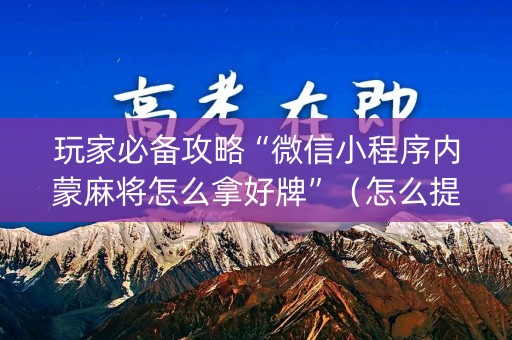 玩家必备攻略“微信小程序内蒙麻将怎么拿好牌”（怎么提高胜率)