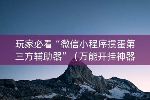 玩家必看“微信小程序掼蛋第三方辅助器”（万能开挂神器)