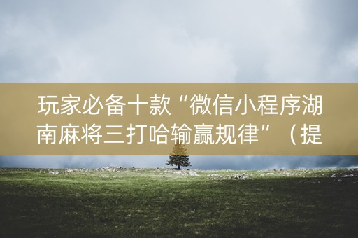 玩家必备十款“微信小程序湖南麻将三打哈输赢规律”（提高胜率技巧)