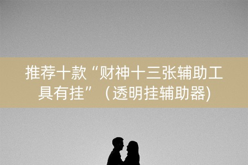 推荐十款“财神十三张辅助工具有挂”（透明挂辅助器)
