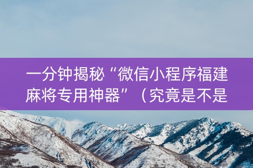 一分钟揭秘“微信小程序福建麻将专用神器”（究竟是不是有挂)