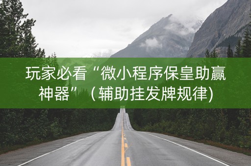 玩家必看“微小程序保皇助赢神器”（辅助挂发牌规律)