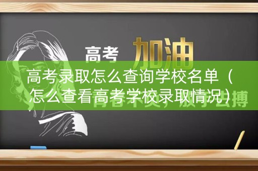 高考录取怎么查询学校名单（怎么查看高考学校录取情况）