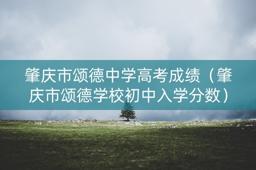 肇庆市颂德中学高考成绩（肇庆市颂德学校初中入学分数）