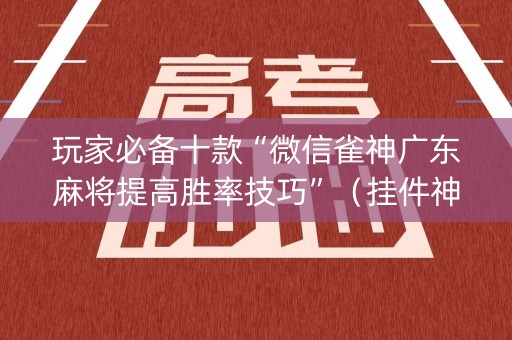 玩家必备十款“微信雀神广东麻将提高胜率技巧”（挂件神器)