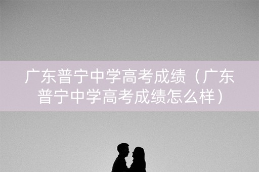 广东普宁中学高考成绩（广东普宁中学高考成绩怎么样）