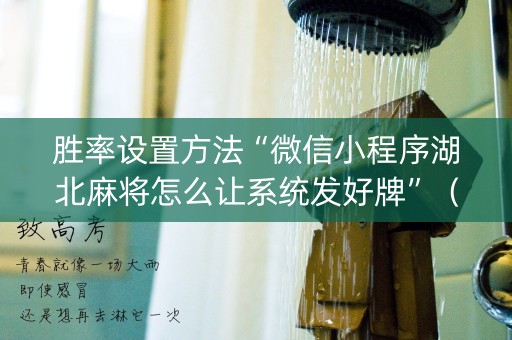 胜率设置方法“微信小程序湖北麻将怎么让系统发好牌”（辅助软件)