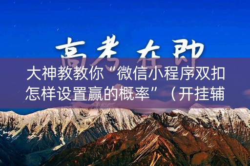 大神教教你“微信小程序双扣怎样设置赢的概率”（开挂辅助器插件)